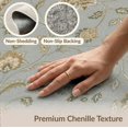 thumbnail image 6 of ODIKA 8'x10' Washable Area Rug Non-Slip Chair-Friendly Mat Blue Beige Elegance with Floral Accents Traditional Blossom and Leaf Design Ornate Border for Dining Room, Large Office, Lounge, 6 of 7