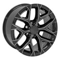 thumbnail image 4 of OE Wheels CV98 20 Inch Rims Fit Silverado 1500 Snowflake Style 6x139.7 20x9 Gloss Black with Milled Edge - Hollander 5668 (Set of 4), 4 of 5