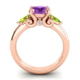 thumbnail image 4 of 2.50 Ct Round Shape Amethyst & Peridot Gemstone Latest Anniversary Ring for her Solid 14K Rose Gold Size 6.5 by Diamond-Capitals, 4 of 8