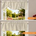 thumbnail image 5 of Cream Thin Lines Tie Up Valance Curtains for Windows, Kitchen Curtains Window Treatments, Modern Striped Minimalist Short Window Shades Valances for Bedroom Bathroom Cafe 42"x18", 5 of 8