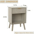 thumbnail image 3 of Mid Century Modern Nightstand, Wood Bedside Table with Drawer and Opening Storage, End Table Living Room Fluted Night Stand with Solid Wood Legs for Bedroom (Grey), 3 of 14