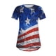thumbnail image 4 of Camiseta de manga corta con cuello redondo y estampado informal de moda del Día de la Independencia para mujer Fridja hjk4102, 4 of 5