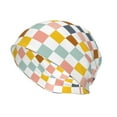 thumbnail image 2 of Logiee Colorful Checkered 1 Print Unisex Knit Beanie for Men Women Winter Hat,Beanies Skull Caps, 2 of 7