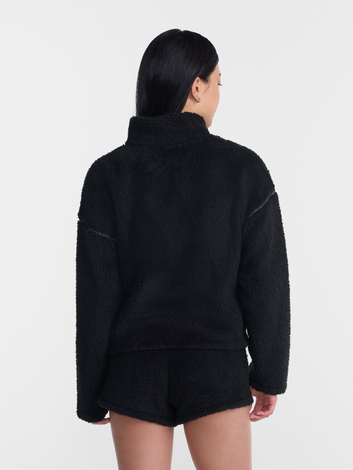 No Boundaries Faux Shearling Plush Pullover, Women's & Women’s Plus XXS-4X