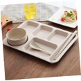 thumbnail image 4 of HUGFEGWE 1 Ensemble Plateau de Dîner Exquis Bol en Paille de Blé Plats de Riz Ensemble de Couverts Assiette de Section Alimentaire Assiette Compartimentée Assiette Compartimentée Plateau de Service pour Collations Assiettes à Lunch Assiettes Séparées Beige UA824-17530, 4 of 9