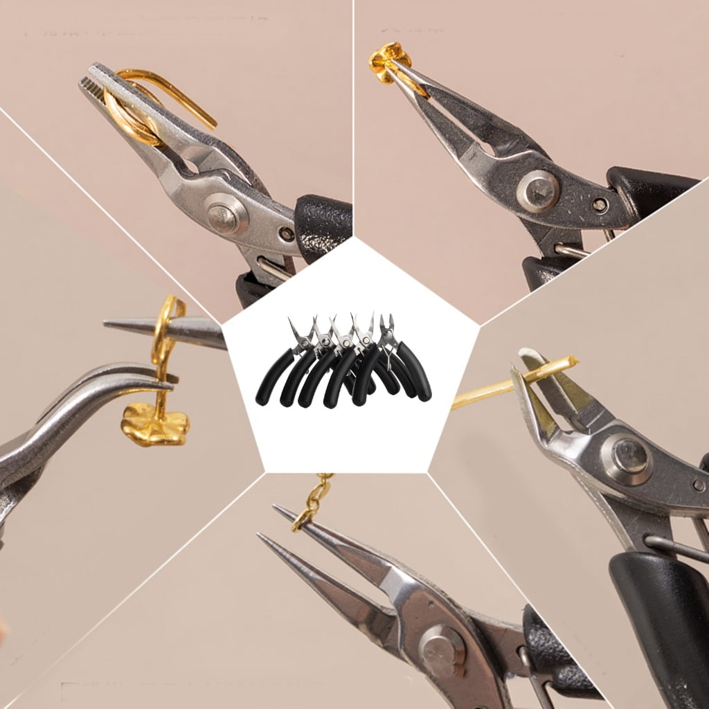 Oasiva 5Pcs Chain Nose Pliers Jewelry Crafting Pliers Stainless Steel Hand Tool Professional Jewelry Pliers Suitable for Craft