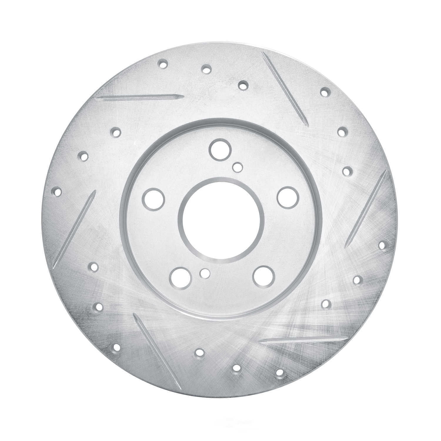 Dynamic Friction Company 631-76082L DFC Brake Rotor - Drilled And Slotted - Silver
