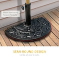 thumbnail image 4 of Outsunny 20lbs Half Round Patio Umbrella Base Outdoor Decorative Resin Parasol Stand Holder for Φ1.5", Φ1.9" Pole, Bronze, 4 of 9
