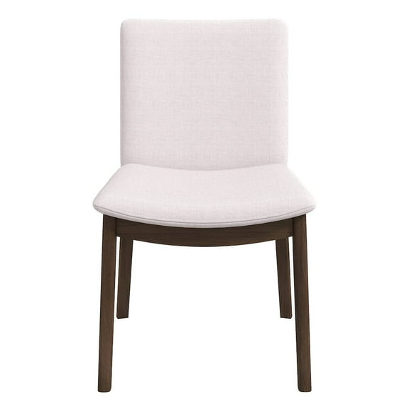 Valentine Mid-Century Modern Cream Fabric Dining Chair (Set of 2)