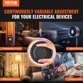 thumbnail image 2 of VEVOR 2000VA Auto Variable Voltage Transformer, 15.3 Amp, 110V Input 0-130V Output AC Voltage Regulator, with LCD Display 4 Extra Fuses Thermal Control Switch for Home Industrial Office, 2 of 9