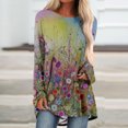 thumbnail image 1 of Qertyioot Hauts de Mode pour Femmes, Blouse Décontractée à Manches Longues Col Rond Imprimé Folk-custom, 1 of 5
