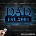 thumbnail image 3 of Craftnamesign Dad Est 2001 Metal Wall Art LED Light, Personalized Fathers Day Sign, 3 of 5