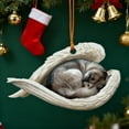 thumbnail image 4 of Dserhfy Dog Sleeping in Angel Wings Ornament, 2D Hanging Charm Pet Memorial Keepsake for Christmas Tree Car Interior Accessories, 4 of 8