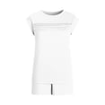 thumbnail image 5 of Summer Shorts Set for Women 2 Piece Sleeveless Pleated Tank Top Casual Drawstring Elastic Waist Shorts Outfits (XL, White), 5 of 8
