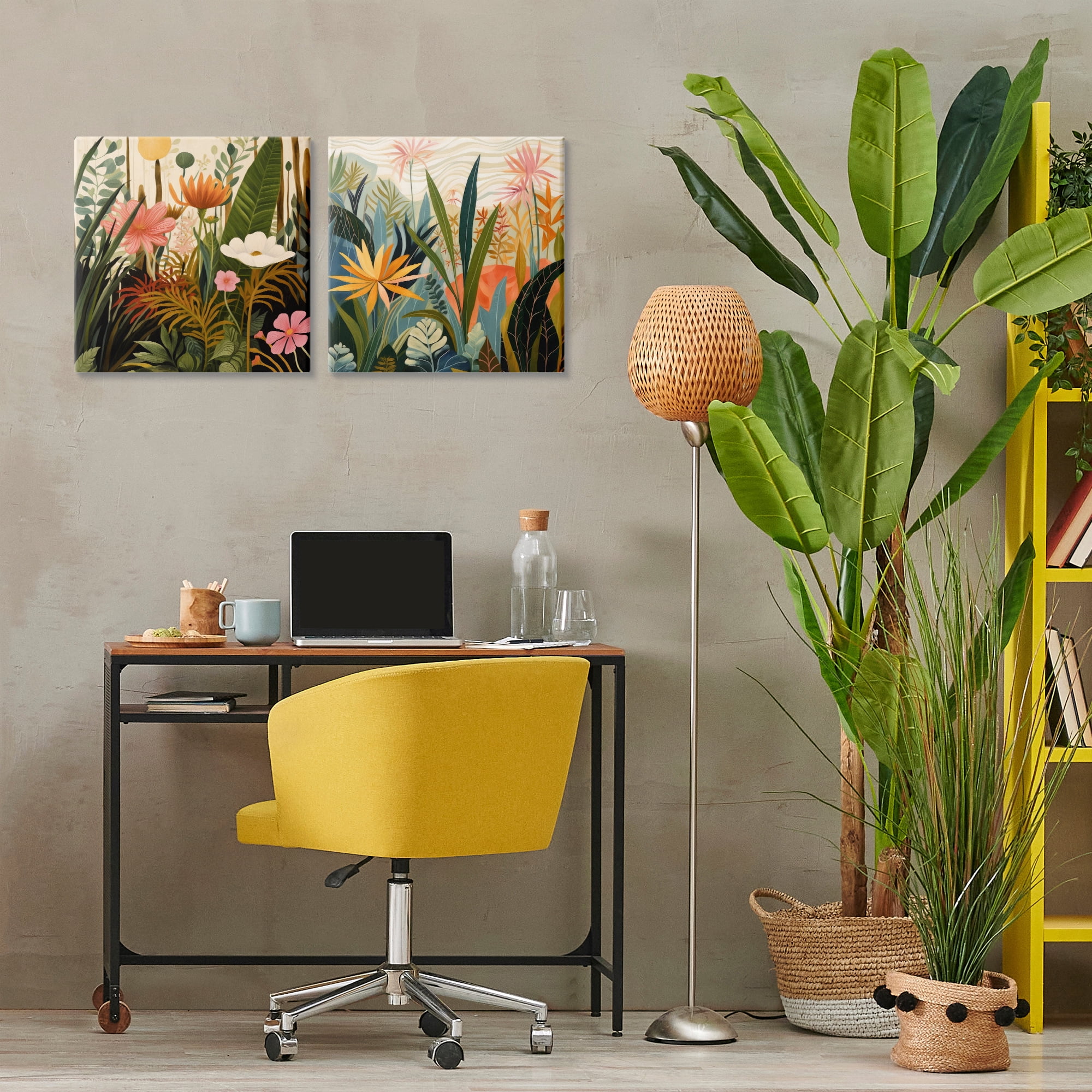 Stupell Industries Botanical Embrace Blooms 2 Piece Canvas Wall Art Set, design by Lazar Studio