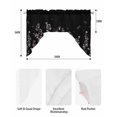 thumbnail image 5 of Black Floral Swag Valances for Windows, Small Curtains Drapes, Elegant Pastoral Flowers Farmhouse Kitchen Window Curtains Over Sink Rod Pocket Window Treatment Valance for Bedroom/Bathroom 56"x36", 5 of 5