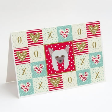 Caroline's Treasures Chinese Crested Love Greeting Cards with Envelopes, 5" x 7" (8 Count)