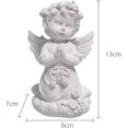 thumbnail image 2 of Estatua decorativa de ángel y estatua de resina con alas de ángel, escultura para jardín, estatua de centro de mesa, regalo religioso católico, 13 x 8 cm, 2 of 5