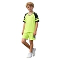 thumbnail image 6 of UQJfacai Boys 2 Pack Jersey Soccer Set Kids Quick Dry Cooling Sport Team Uniform Short Sleeve Shirt and Shorts Set 1-14 Years, 6 of 7