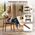 thumbnail image 6 of EOP Mid-Century Wooden Dining Chairs Set of 2, Farmhouse Upholstered Kitchen Dining Chairs with Curved Back, Modern Fabric Side Dining Chair for Dining Room, Restaurant, Camel, 6 of 11