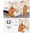 thumbnail image 3 of Fall Thanksgiving Bed Skirt King Size 16 Inch Drop, Pumpkin Leaves Vintage Letter Background Wrap Around Dust Ruffle Bedskirts, Wrinkle & Fade Resistant Easy Fit Bedskirt with Adjustable Elastic, 3 of 8