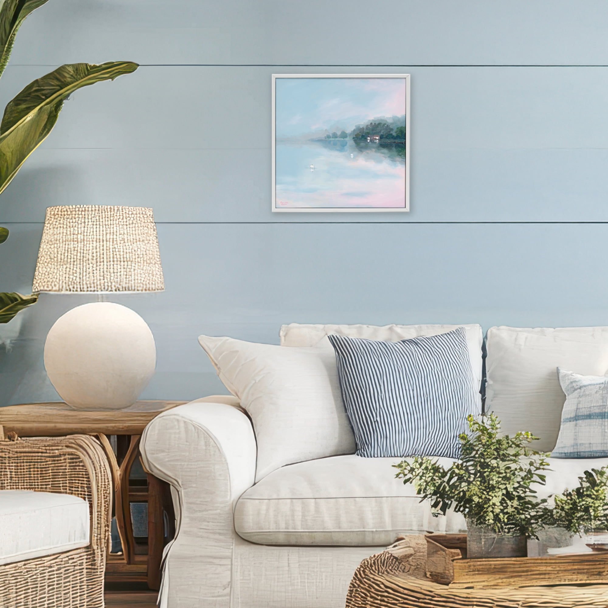 Stupell Industries Morning at Lake Windermere White Framed Giclee Art, design by Meredith Howse