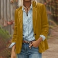 thumbnail image 2 of Dasayo Velvet Womens Blazer Dressy Yellow Suit Office Fitted Blazer Jacket Women XL, 2 of 9