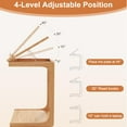 thumbnail image 4 of KASLANDI C Shaped End Table, Bedside Table with Wheels, Wooden Couch Table with Adjustable Desktop for Living Room, Bedroom, Natural, 4 of 9