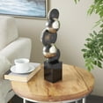 thumbnail image 2 of 6" x 18" Black Glass Stacked Orb Abstract Sculpture with Black Base, by DecMode, 2 of 9