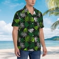 thumbnail image 3 of Pofeuu Tropical Leaves1 Print Hawaiian Shirt for Men Sleeves Casual Button Down Summer Beach Dress Shirts T-Shirts,3X-Large, 3 of 7
