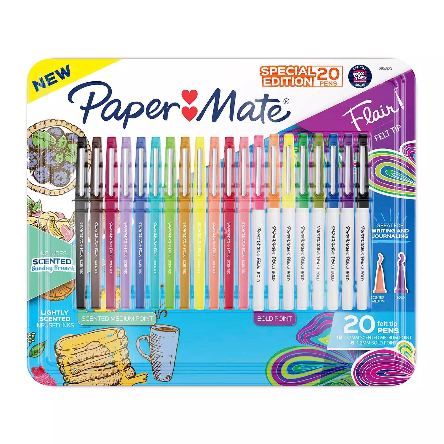 Paper Mate Flair Felt Tip Pens Variety Pack, Assorted Colors, 20 Count