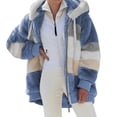 thumbnail image 1 of Abrigo de felpa suelto, chaqueta con capucha informal de moda, suave y cálido otoño invierno para mujer, 1 of 8