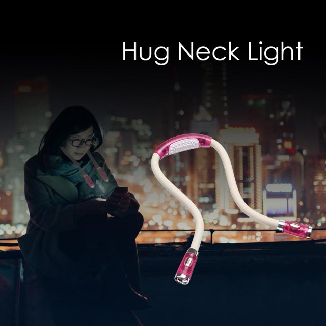 LED flexible manos libres abrazo cuello lectura libro luz antorcha linterna (rosa)