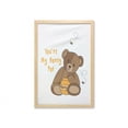 thumbnail image 1 of Honey Bee Wall Art with Frame, You're My Honey Pot Phrase with a Hungry Teddy Bear Cartoon, Printed Fabric Poster for Bathroom Living Room, 23" x 35", Umber Caramel, by Ambesonne, 1 of 2
