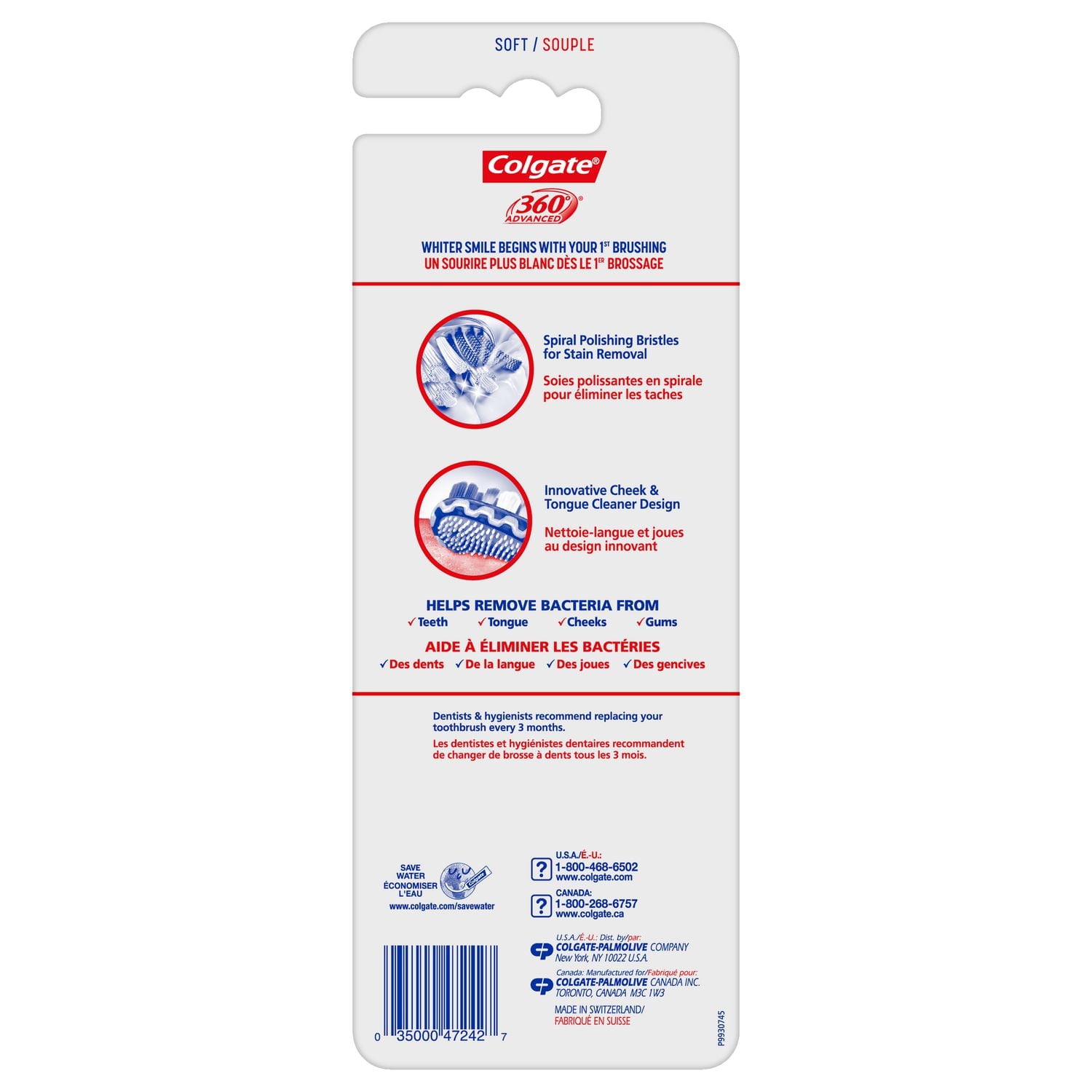 Colgate 360° Advanced Optic White, 4pk, Soft, 4 Count