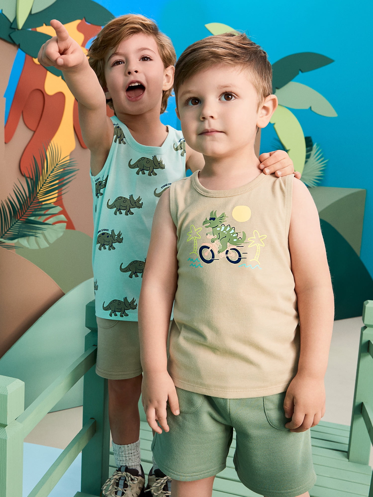 Garanimals Newborn, Baby & Toddler Boy Cotton 6-Piece Outfit Sets, Graphic Tops & Pull-On Bottoms, Sizes 0-6T