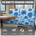 thumbnail image 4 of Uorisanigo RV Dinette Cushion Covers Stretchable Fabric Blue Palm Tree Flowers Camper Dinette Cushion Covers Washable Slipcovers Replacement Seat Covers for RV Camper Car Bench, 4 of 7
