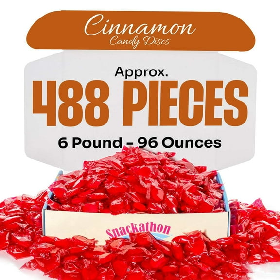 Snackathon Cinnamon Hard Candy, Individually Wrapped Discs, 6 lb