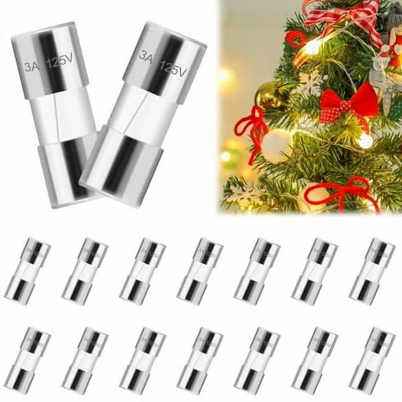 3A Christmas Light Fuses 20Pack 3A 3AMP 125 Volt Fuse 0.14 x0.39 inch /3.6x10mm 3 amp 125 Volt Fuse for String Lights