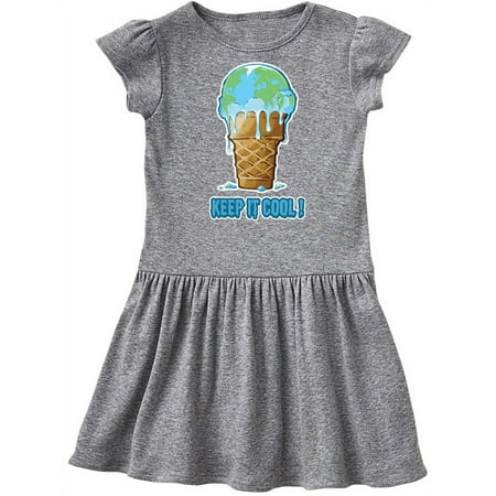 

Inktastic Keep It Cool Melting Earth Ice Cream Cone Gift Toddler Girl Dress