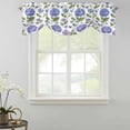 thumbnail image 2 of Retro Purple Tie Up Window Valance Hydrangeas Floral Leaf Country Plant Farmhouse Tie-up Valance for Kitchen Windows Adjustable Small Curtain Balloon Shades for Kitchen Bathroom Cafe 54x18inch, 2 of 9