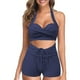 thumbnail image 2 of Conjunto de Bikini Bandeau Sexy para mujer, traje de baño brasileño con Tanga y diamantes de imitación de lujo con relleno de realce, color negro, 2025, 2 of 5