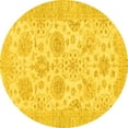 thumbnail image 1 of Ahgly Company Indoor Round Oriental Yellow Traditional Area Rugs, 8' Round, 1 of 4