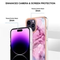 thumbnail image 4 of Designed for iPhone 11 Pro Max Marble Case, Ultra Thin Girls Women Plating Marble Designed Flexible Soft TPU IMD Marble Protective Case Cover for iPhone 11 Pro Max - Pink, 4 of 6