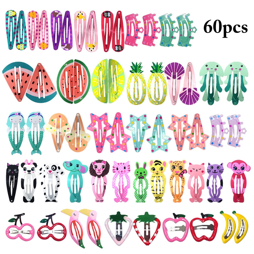 100 Hair Clips for Girls Non Slip Metal Snap Cute Candy Colours High Quality 