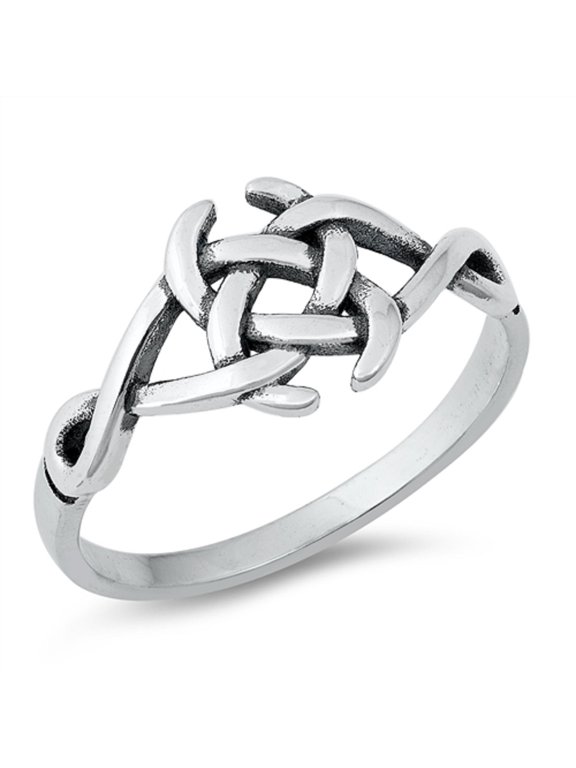 Sterling Silver Celtic Design Ring Size 10