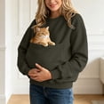 thumbnail image 4 of COMVALUE Cat Pouch Hoodie Pet Carrier Hoodies Women Oversized Kangaroo Pocket Lightweight Sweatshirts for Carriering Dogs (Dark Gray, XXL), 4 of 6