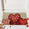 thumbnail image 6 of Valentine's Day Red Heart Bow Doormat Scalloped Edge Heart Welcome Door Mat 23 x 16 Inch Cute Flowers Artificial Coir Non Entrance Rugs for Indoor Outdoor Kitchen Decor, 6 of 6
