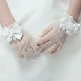 thumbnail image 5 of Lace Gloves for Girls - Tea Party Wedding Flower Girl Gloves, Romantic See-through Hollow Out Big Bow-knot Wedding Prom Gloves Kid Gloves, 5 of 6