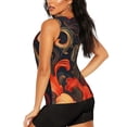 thumbnail image 3 of Fotbe Fiery Floral Pattern Blusas Sin Mangas para Mujer – Estilo Casual, Corte Suelto, Slim-Fit, Cuello Redondo Deportivo, Tops de Verano para Gimnasio y Yoga-Large, 3 of 7